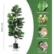 thumbnail image 5 of 5ft artificial multi - stem simulation fiddle leaf ficus tree: fake fiddle leaf ficus plant con pot, perfect para indoor/outdoor home, oficina, sala de estar, bathroom decoration, 5 of 5