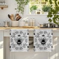 thumbnail image 4 of Vintage Bees Crowns Kitchen Towels Set of 4, Retro Leaves Rings Gray Wooden Absorbent Dish Towels for Kitchen, Microfiber Hand Towel, Quick Drying Tea Towel for Cleaning Decorative Dishcloths, 4 of 7