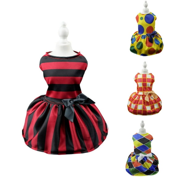 Cheers.US Halloween Style Dog Dresses PumpkinTight Waist Bowknot Decor Puppy Clothes Costumes Outfits