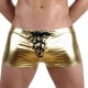thumbnail image 3 of IEFiEL, pantalones sexis de charol Gay para hombre, traje de baño de látex para hombre, Boxers, pantalones cortos con cordón, bañador Wetlook, lencería, ropa interior, 3 of 5