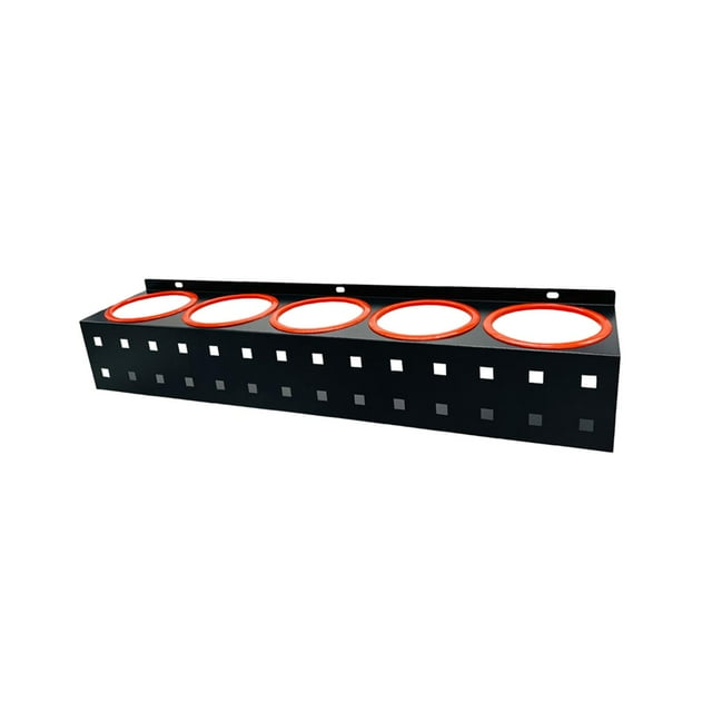 Estante para botellas de spray, 5 agujeros, soporte montado en la pared, soporte de almacenamiento para botellas de spray de hierro Sin 5 Ganchos Cola Estante de almacenamiento de botellas de spray
