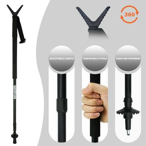 Adjustable V-Shaped Aluminium Stick& Climbing Stand, 34"--77" Length Hunting Accessories
