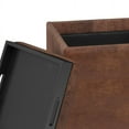 thumbnail image 2 of Rockwood 17 inch Wide Cube Storage Ottoman with Tray in Distressed Saddle Brown Vegan Leather, 2 of 3