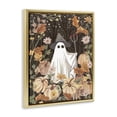 thumbnail image 3 of Stupell Industries Ghost in Floral Pumpkin Patch Holiday Painting Gold Floater Framed Canvas Art Print Wall Art, 25 x 31, 3 of 9
