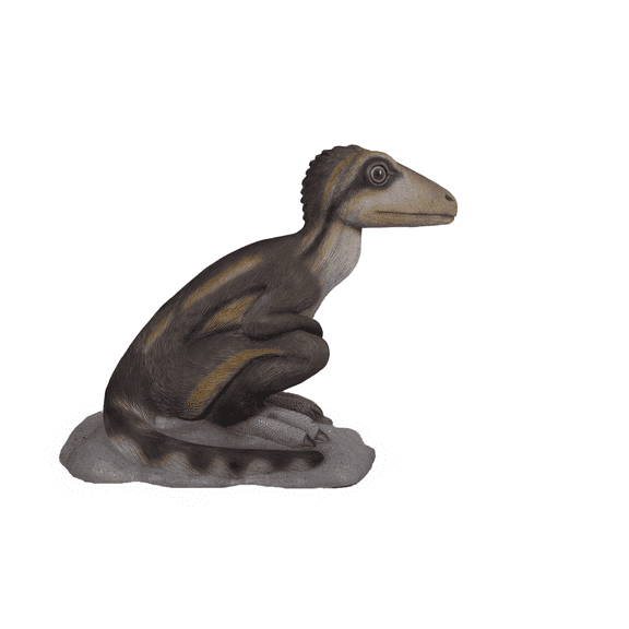 Sitting Juvenile Theropod Life Size Statue