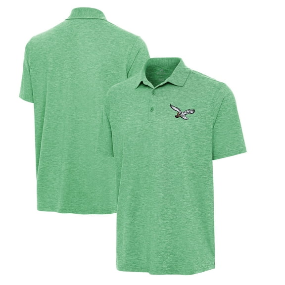 Men's Antigua Heather Kelly Green Philadelphia Eagles Par 3 Polo