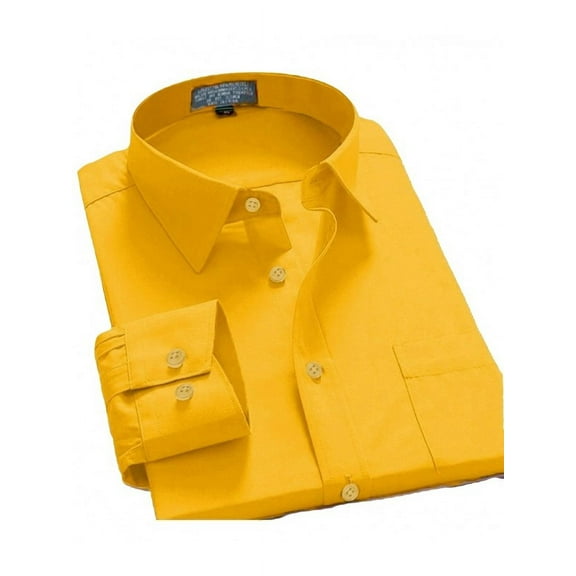 Men's Regular Fit Long Sleeve Button Down Dress Shirt