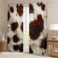 thumbnail image 2 of Manfei Rustic Cow Print Curtains Pack of 2 (42x84 Each), Countryside Curtains Blackout, Chic Modern Fashion Bedroom Curtains, Curtains and Drapes Decor, 2 of 6