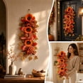 thumbnail image 7 of Cadancy Fall Wreath Sunflower Maple Leaf Swag for Front Door Porch Wall Hanging Artificial Floral Teardrop Thanksgiving Decorations Autumn Harvest Seasonal Home Decor, 7 of 7