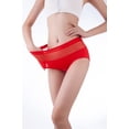 thumbnail image 2 of Women's Sexy Underwear High Waist Stretch Briefs Soft Underpants Breathable Ladies Panties GB18 Red 2XL, 2 of 4
