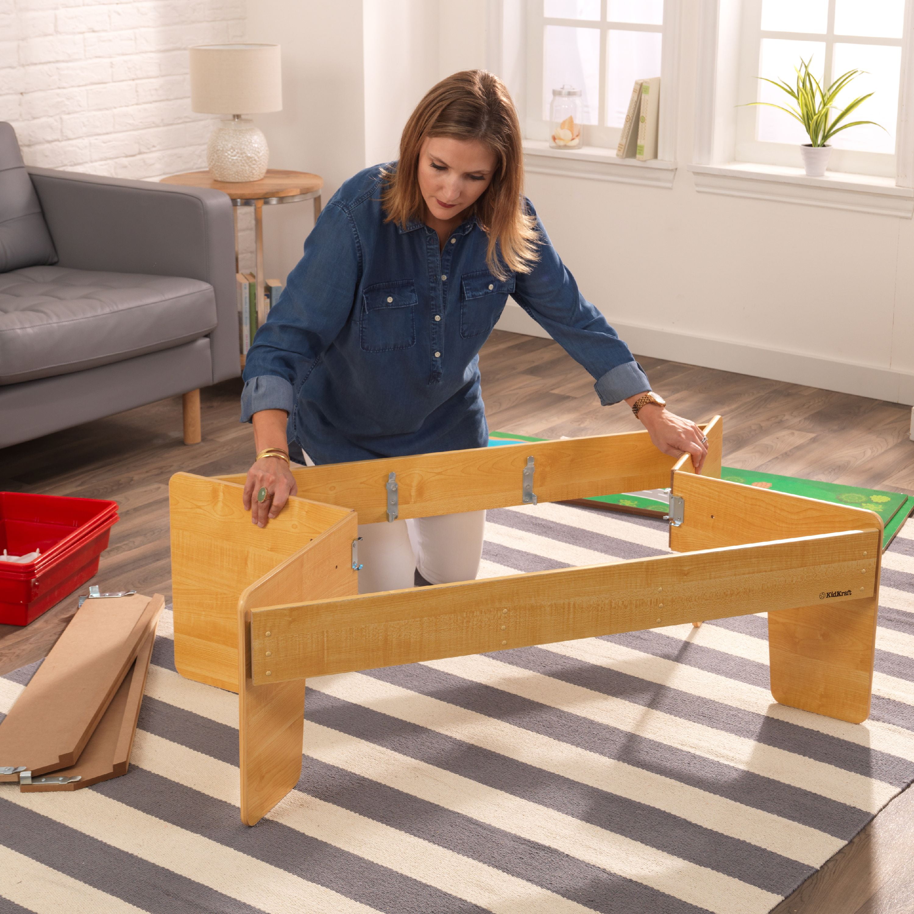 kidkraft adventure town railway train set and table