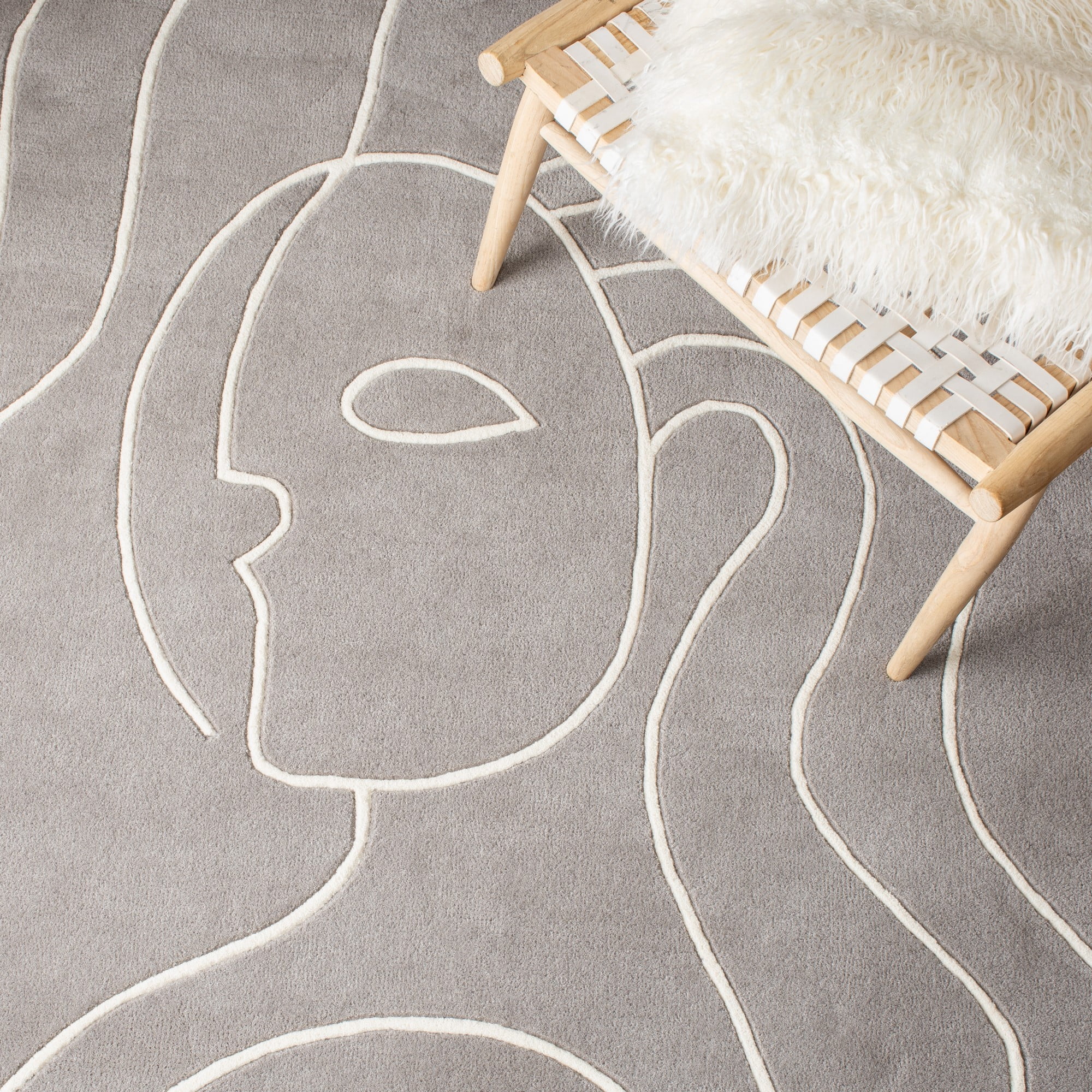 SAFAVIEH Fifth Avenue Dawson Abstract Area Rug, Grey/Ivory, 7' x 7' Square