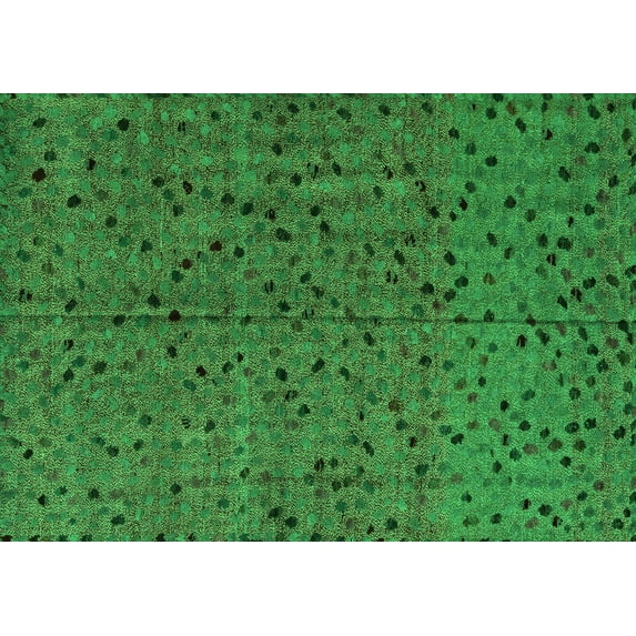 Ahgly Company Indoor Rectangle Abstract Green Modern Area Rugs, 4' x 6'