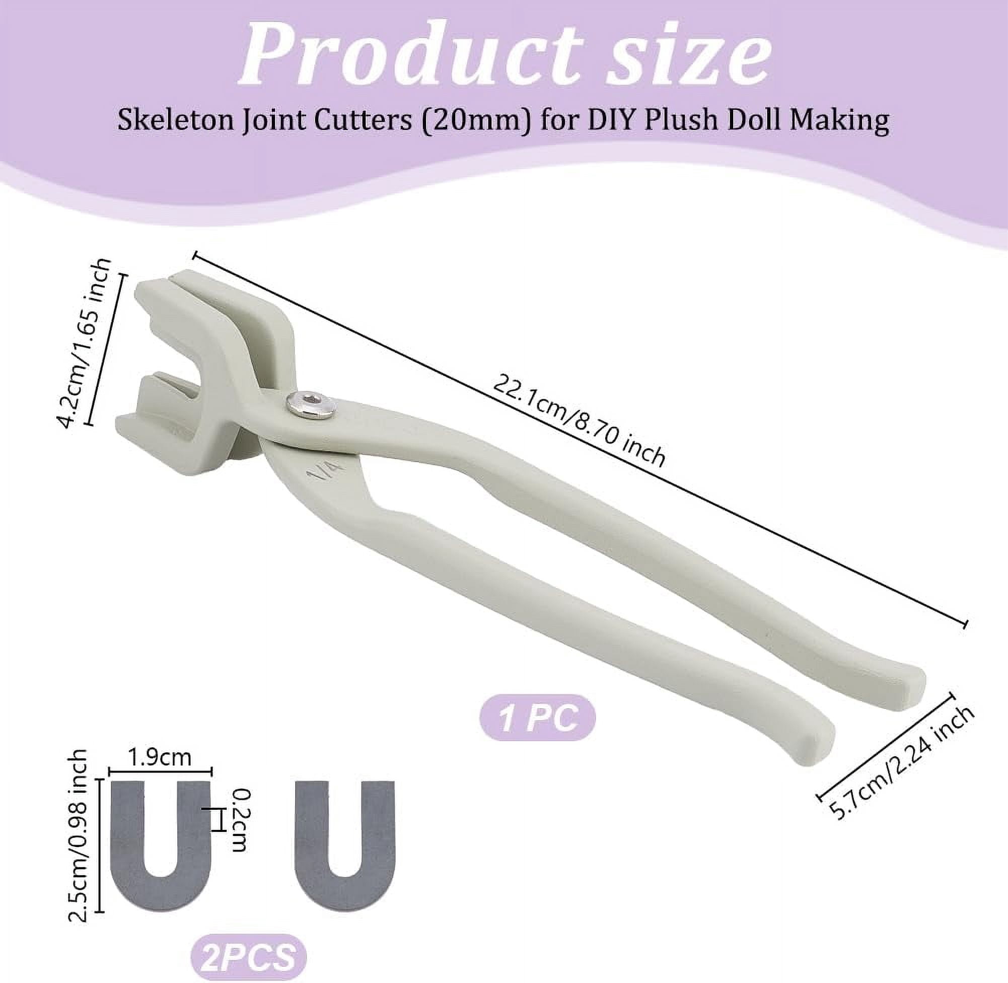 1 Set Alloy Mounting Pliers Alloy Pliers with Gaskets 20mm Height Doll Skeleton Joint Tool Doll Skeleton Installation Pliers Universal Metal Pliers Hand Tools for Handmade Craft Making Doll Making