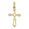 thumbnail image 1 of FB Jewels 14K Yellow Gold Cross Cut Out with Round Tips Pendant, 1 of 4