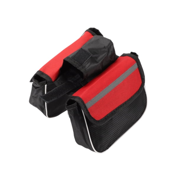 Bolsa de marco de bicicleta Unique Bargains, bolsa de pannier para bicicleta, bolsa impermeable para portabicicletas, bolsa delantera de marco de bicicleta, nylon rojo