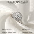 thumbnail image 4 of 2.20 CTTW Moissanite Halo Engagement Ring, 925 Sterling Silver, Promise Ring, Giorgio Bergamo Size 8, 4 of 6