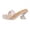 Beige, variant on Women Transparent Crystal Heel Mules Square Open Toe Clear Strap Mid Heel Shoes Spring Summer Height Stylish Versatile,Green