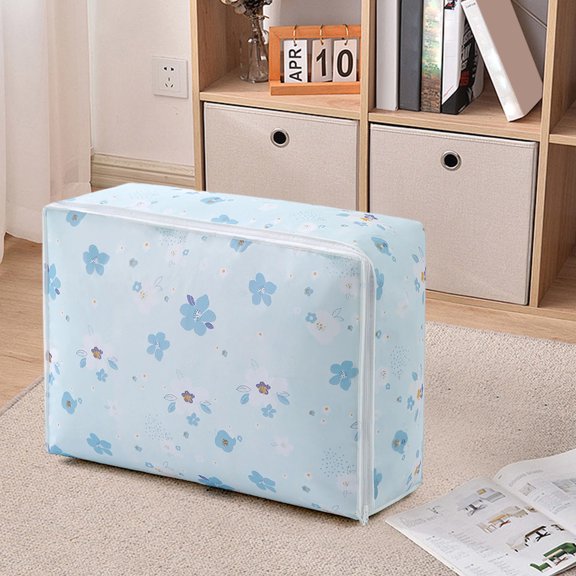 Heavy-Duty Waterproof Storage Bag with Secure Double Zipper, Reinforced Handles - Extra Large Foldable Organizer for Travel, Camping, Moving, Dorm & Home (58x40x22cm) Space Saver