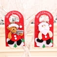thumbnail image 4 of Christmas Snowman Pattern Door Sign, Flannel Porch Party Sign Plate with Hanging Hole for Gifts, 4 of 8