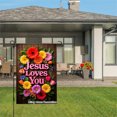 thumbnail image 3 of Jesus Loves You Floral Garden Flag For Home Outdoor Garden Yard Decor 12x18 Inch, 3 of 5