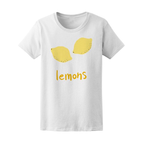 Cool Yellow Lemons Sketch Tee Women's -Image by Shutterstock