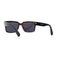 thumbnail image 4 of Mens Matte Square Bevel Thick Horn Rim Gentleman Sunglasses Black Red Woodgrain, 4 of 4