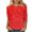 Red, variant on Ruimatai Women's T-Shirt Glitter Print Crew Neck 3/4 Sleeve Top Stylish Casual Blouse with All-Over Shimmer Design for Everyday Wear