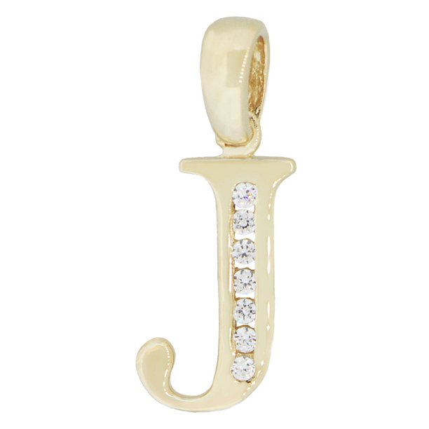 GiveMeGold 14k Yellow Gold, Initial Capital Letter J Pendant Charm