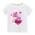 thumbnail image 1 of Penkiiy Haut à Manches Courtes Imprimé Cœur pour Enfants Garçons Filles, Col Rond, Couleur Unie, 7-8 Ans, Blanc, 1 of 4