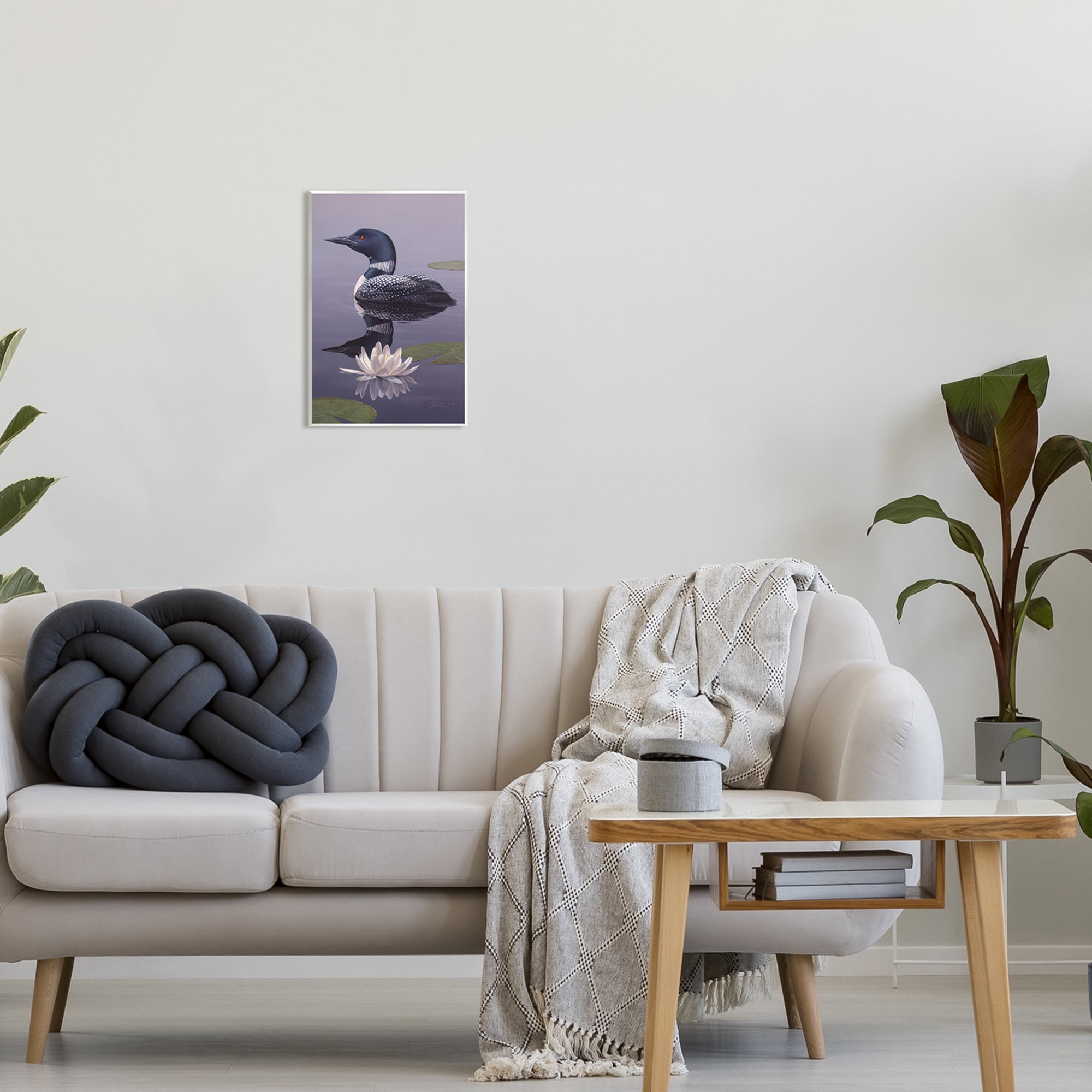 Stupell Industries Duck Swimming Pond Lily Pads Animals & Insects Painting Unframed Art Print Wall Art