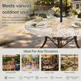 thumbnail image 6 of Round Outdoor Tablecloth with Umbrella Hole and Zipper, Light Brown Starfish Coastal Tablecloth with Elastic Waterproof, Summer Coral Shell Beach Nautical Patio Table Covers for 31" - 35" Tables, 6 of 9