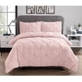 thumbnail image 2 of Swift Home Bedding Comforter Sets, Ultra Soft Cozy 3-Piece Pinch Pleat Decorative Pintuck Comforter Sets - Rose Blush, Full/Queen, 2 of 9