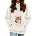 thumbnail image 3 of Cat Pouch Hoodie For Women Kangaroo Pocket Dog Pouch Sweatshirts Pet Carrier Animal Holder Long Sleeve Pullover Tops White L, 3 of 8
