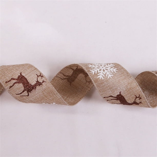 Ganfancp 10M Largo Venado Copo de Nieve Cinta Impresión Hogar Árbol de Navidad Decoración Cinta Rebajas Flash Deals 1X Cinta