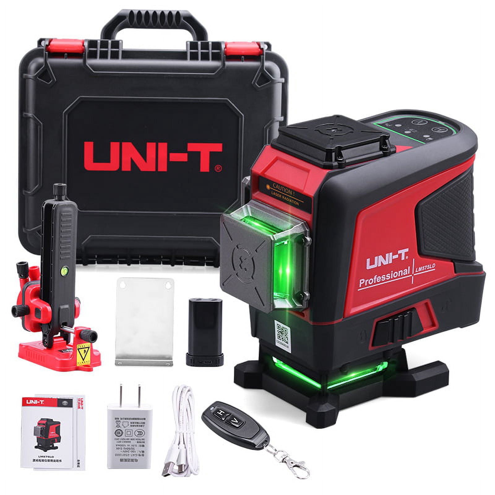 UNI-T Laser Level 3D Green 12 16 Lines 360 Horizontal Vertical Self-Leveling Cross Remote Control Nivel Professional LM573LD-II