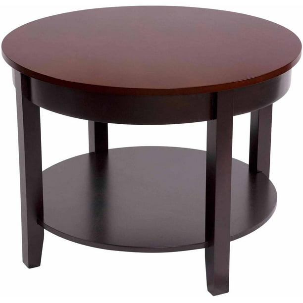 Round Coffee Table With Accent, Lower Round Coffee Table