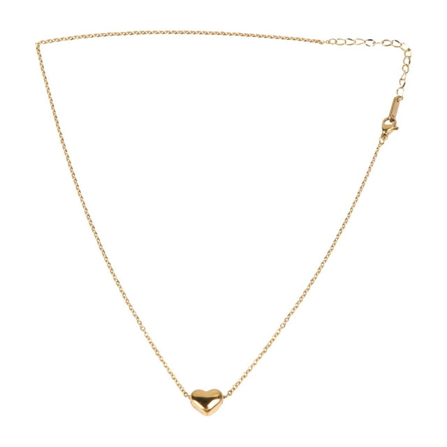 1 collar con colgante en forma de corazón, cadena para el cuello, regalo de San Valentín para mujeres y niñas (dorado).