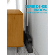 FVSA Broom and Dust Pan Combo,Steel Broom and Dustpan Set for Home,Dust Pan with 56.9 Long Handle