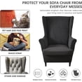 thumbnail image 4 of SHANNA Waterproof Wingback Chair Cover, Stretch Jacquard Wing Chair Slipcovers 2 Piece, Wingback Armchair Sofa Furniture Protector, Black, 4 of 7
