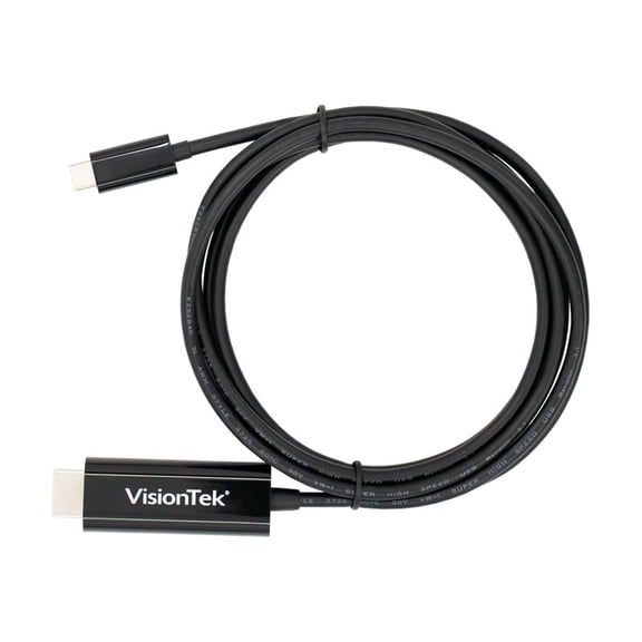 VisionTek 901219 6 Feet USB C/Thunderbolt 3 to HDMI 2.0 Cable - Black