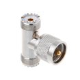 thumbnail image 4 of Para conector RF triple UHF macho PL259 en forma de T a 2 UHF hembra SO239, coaxial de 3 vías, 4 of 5