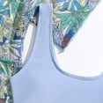thumbnail image 5 of Staki Girls 3 Piece Bikini Set Girls Swimsuit 3 Piece Tropical Print Bikini Set Criss Cross Bathing Suit with Drawstring Quick Dry Cover Up 7-9Y 10-14Y(Sky Blue,9-10 Years), 5 of 7