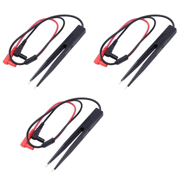 3X SMD Chip Componente LCR Herramienta de Prueba Multimetro Tester Meter Pen Probe Pinzas de Plomo para para