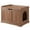 Walnut, variant on Unipaws Cat Litter Box Enclosure Furniture, Hidden Litter Box Cover Washroom, Dog Proof Cabinet for Large Cat, Weathered Gray