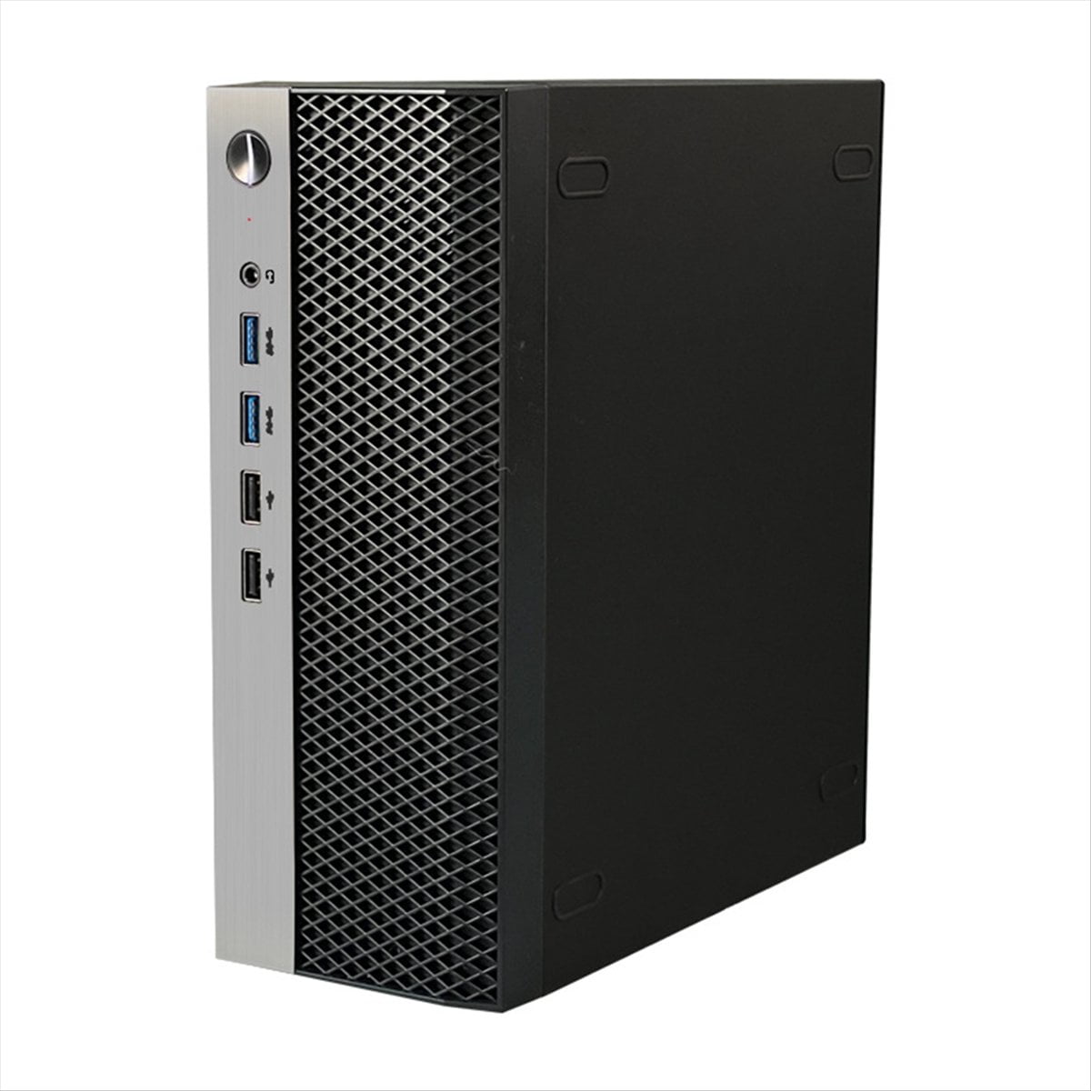 Mini ITX Computer Case HTPC Chassis with 4XUSB Support 1U PSU Compatible with MINI-ITX Motherboard,1 x Computer Case,Black