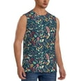 thumbnail image 2 of Uemuo berry Nuts Leaf Pattern Men's Sleeveless T-Shirt,Muscle Athletic Tank Top, Moisture-wicking Quick-dry Breathable Classic Tee Top for Gym Run Outdoor Sports-Small, 2 of 8
