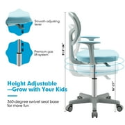 Infans Kids Desk Chair Adjustable Height Children Study Chair w/Auto Brake Casters Blue