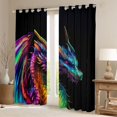 thumbnail image 2 of Manfei Watercolor Cartoon Dragon Black Out Curtains,Western Fantasy Animal Curtains Pack of 2 (42x63 Each),Colorful Ombre Bedroom Curtains For Kids,Microfiber Bedroom Decor, 2 of 6