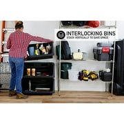 Hyper Tough Heavy Duty Nesting Plastic Stack Bin, Black
